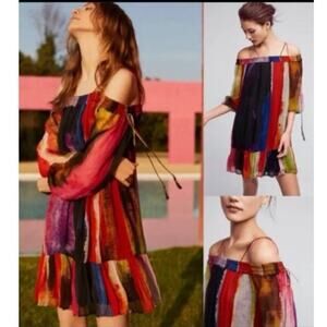 Anthropologie Multicolor Off-Shoulder Mini Dress